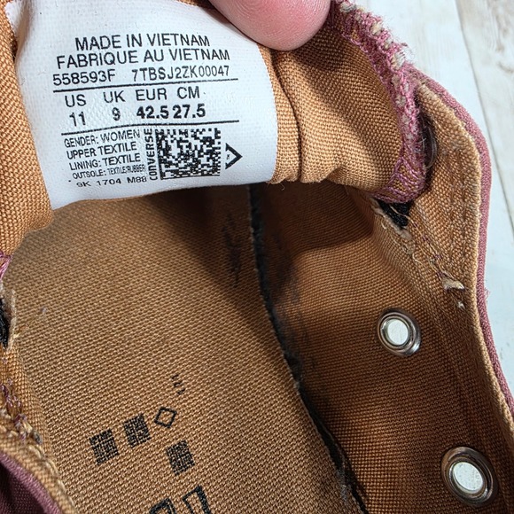 Converse Chuck Taylor All Star Canvas Shoes Rose Pink Lace Up Low‎ Top Women 11 - Picture 8 of 8